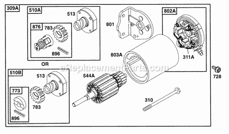 Page K Diagram and Parts List for 252416-0734-01  Briggs and Stratton Engine